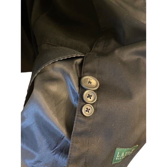 Ralph Lauren Double Breasted Trench Coat Black Removable Lining Quilted 44R VTG - Picture 13 of 16